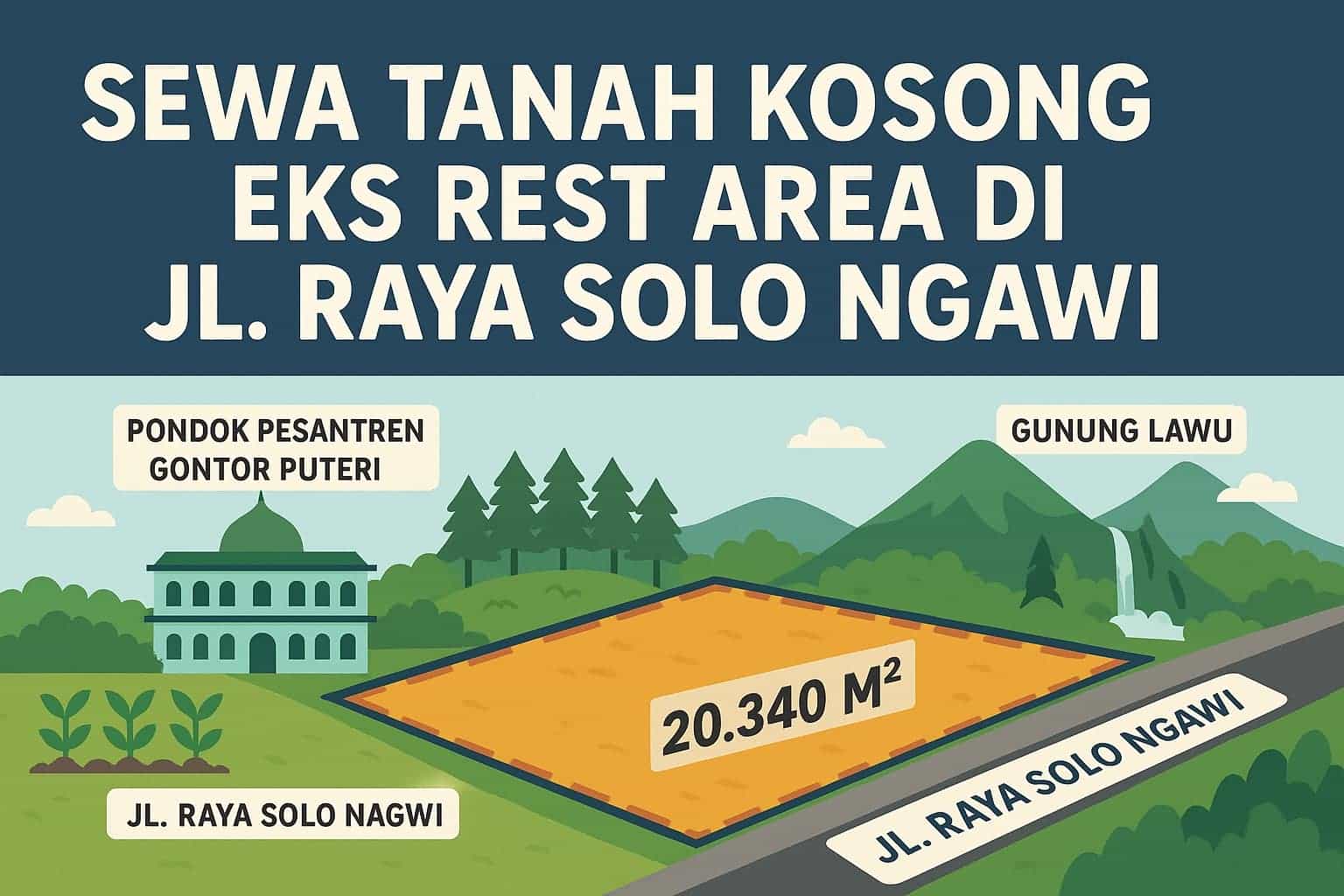Peluang Investasi Menarik di Eks Rest Area Ngawi: Aset Tanah Kosong 20.340 m┬▓