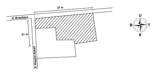 Denah Sewa Aset Tanah Kosong Kota Mojokerto - Jl. Hasyim Ashari No. 16  - Jl. Hasyim Ashari No. 16 Kota Mojokerto