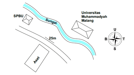 Denah Sewa Aset Ruang Terbuka Dinas Perkebunan, Kota Malang, Jl. Raya Tlogomas.