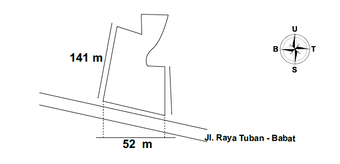 Denah Sewa Aset Tanah Kosong Bekas UPT Logam, Kab. Tuban - Jl. Pahlawan